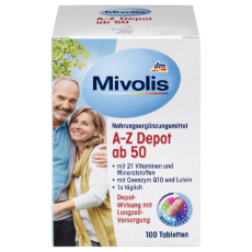 Thuốc Bổ sung Vitamin Cho Người lớn tuổi Mivolis A-Z Depot ab 50 - Dành cho người 50 tuổi trở lên